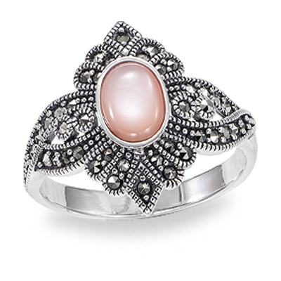 Vintage Rose Glow Ring in Sterling Silver